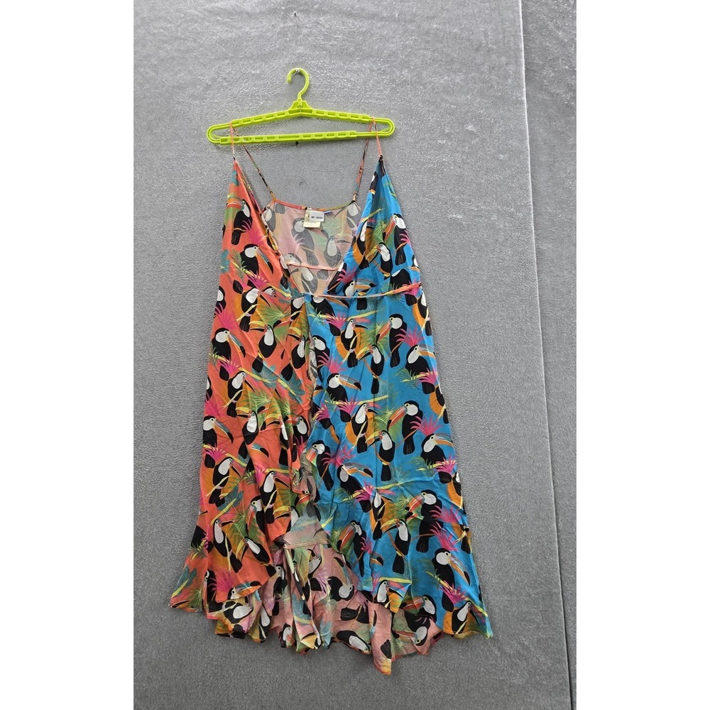 FARM Rio For Anthropologie Women Dress L Multicolor Wrap Tress Maxi Toucan